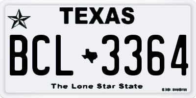 TX license plate BCL3364
