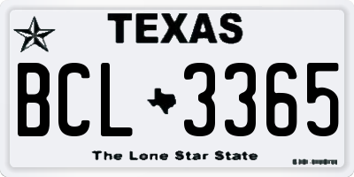TX license plate BCL3365
