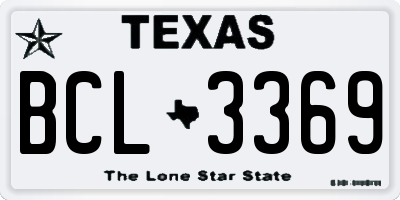 TX license plate BCL3369
