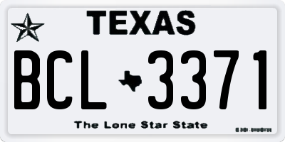 TX license plate BCL3371