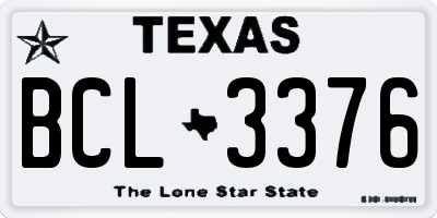 TX license plate BCL3376