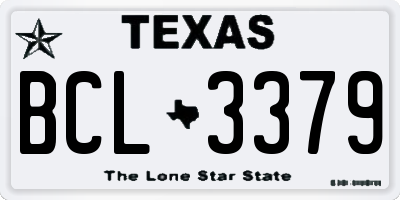 TX license plate BCL3379