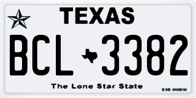 TX license plate BCL3382