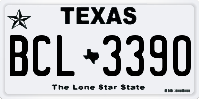 TX license plate BCL3390