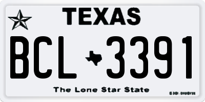 TX license plate BCL3391