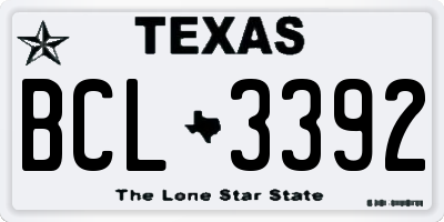 TX license plate BCL3392