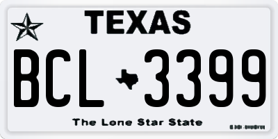 TX license plate BCL3399