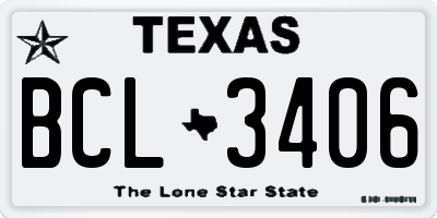 TX license plate BCL3406