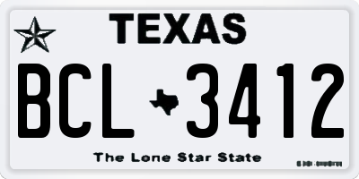 TX license plate BCL3412