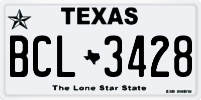 TX license plate BCL3428