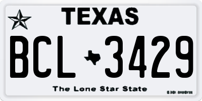 TX license plate BCL3429
