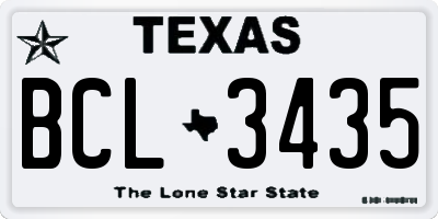 TX license plate BCL3435