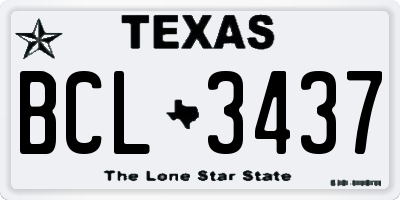 TX license plate BCL3437