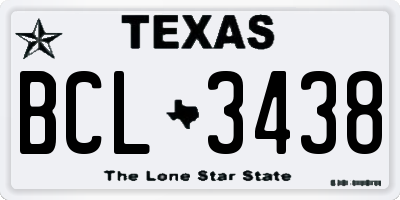 TX license plate BCL3438