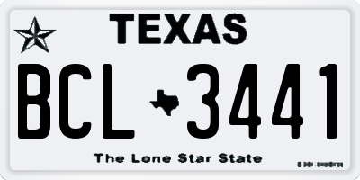 TX license plate BCL3441