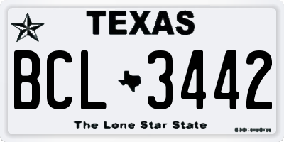 TX license plate BCL3442