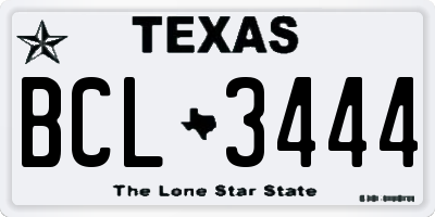 TX license plate BCL3444