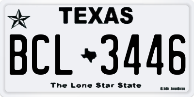 TX license plate BCL3446