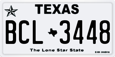 TX license plate BCL3448