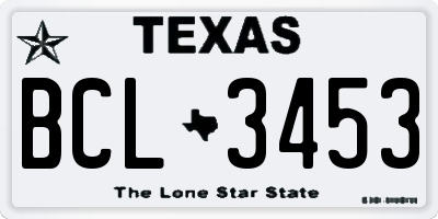 TX license plate BCL3453