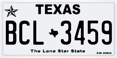 TX license plate BCL3459
