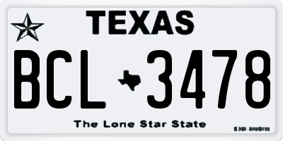 TX license plate BCL3478