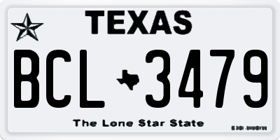 TX license plate BCL3479