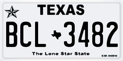 TX license plate BCL3482