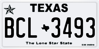 TX license plate BCL3493