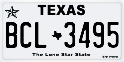 TX license plate BCL3495