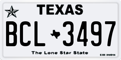 TX license plate BCL3497