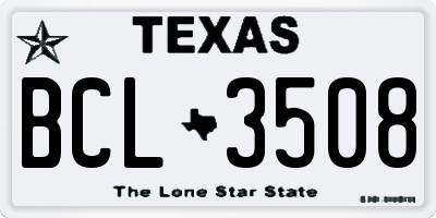 TX license plate BCL3508