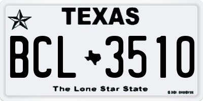TX license plate BCL3510