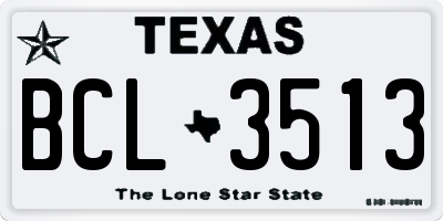 TX license plate BCL3513