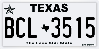 TX license plate BCL3515