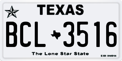 TX license plate BCL3516