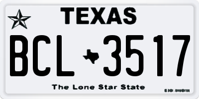TX license plate BCL3517
