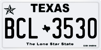 TX license plate BCL3530