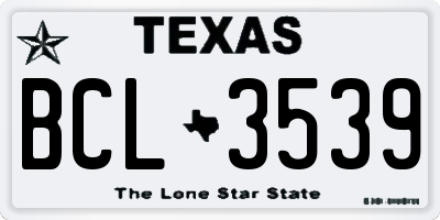TX license plate BCL3539