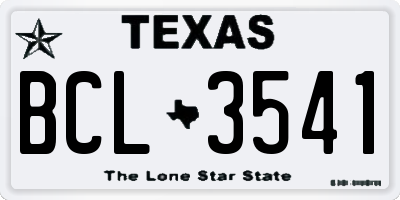 TX license plate BCL3541