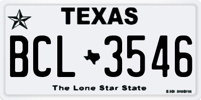 TX license plate BCL3546