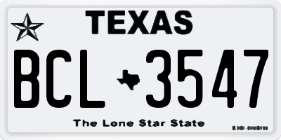 TX license plate BCL3547