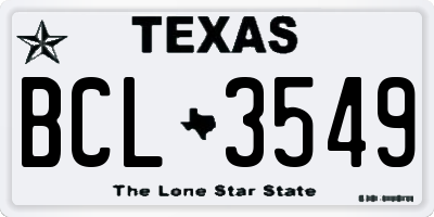 TX license plate BCL3549
