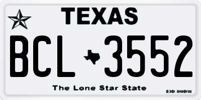 TX license plate BCL3552