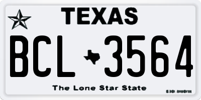 TX license plate BCL3564