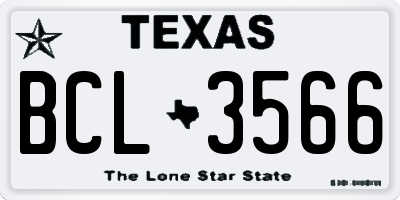 TX license plate BCL3566