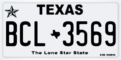 TX license plate BCL3569