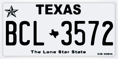 TX license plate BCL3572