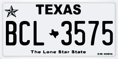 TX license plate BCL3575