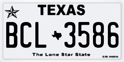 TX license plate BCL3586